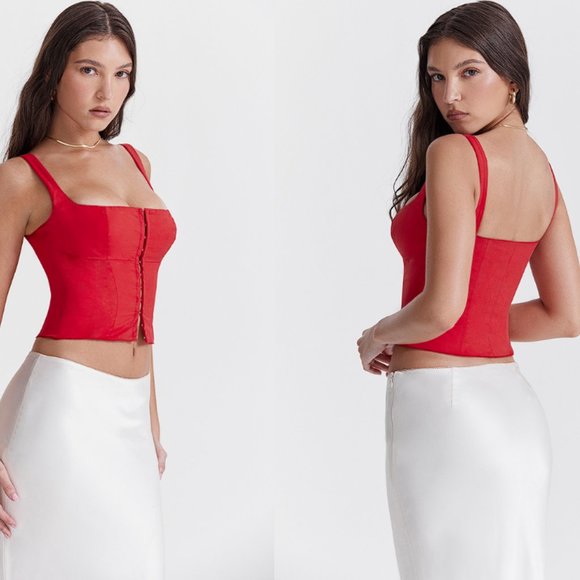 HOUSE OF CB 'Pia' Cherry Corset NWOT - Picture 8 of 14